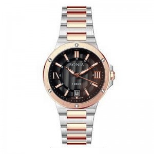 Bonia BR186-2633 Silver Rosegold Black Lady